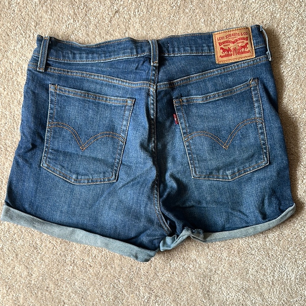Levi's Blue Distressed Jean Shorts Classic Cut-Off